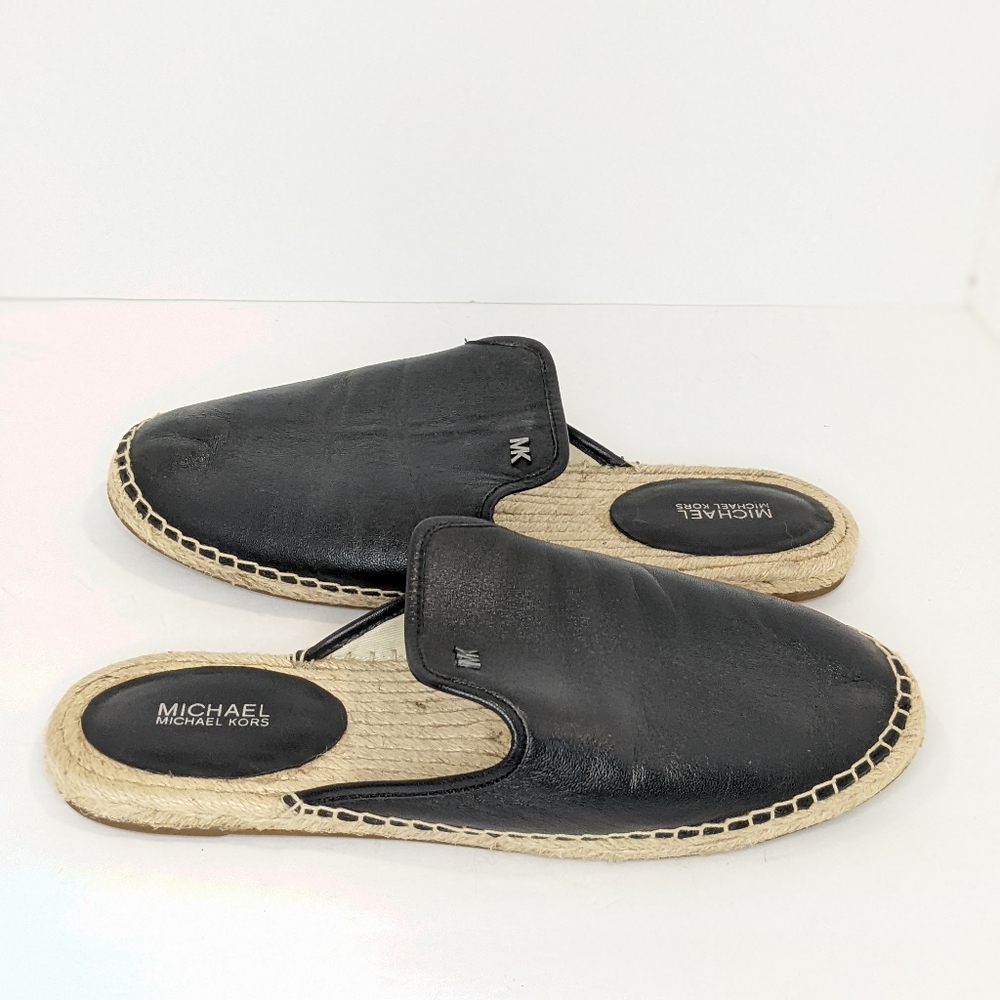 Michael kors leather espidrille sliders
